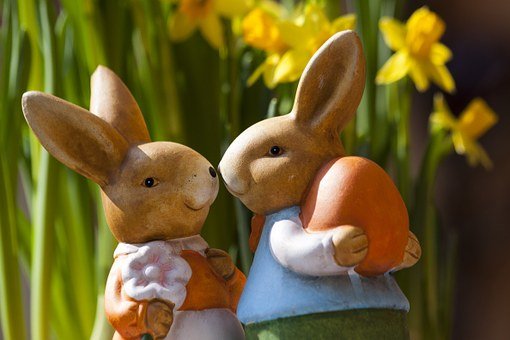 复活节兔子, 兔子, 小雕像, 夫妻, 兔子情侣, 复活节兔子夫妇, 复活节彩蛋